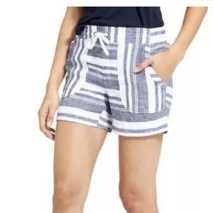 Athleta Striped Linen Cabo Shorts
